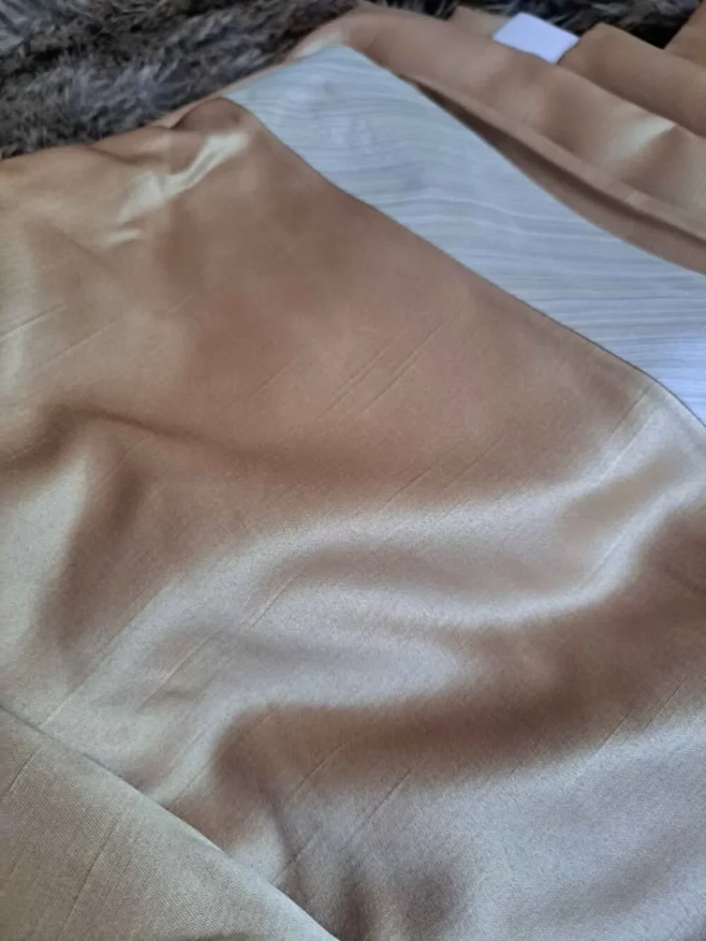 Custom Made 100W x100L Gold Silk Lined SINGLE Drapery Curtain Panel